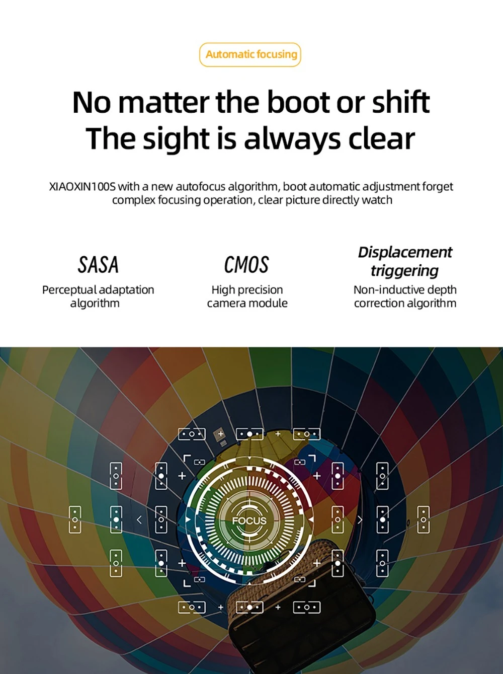 Projecteur Lenovo Xiaoxin 100S, 650 ANSI, 1080p, mise au point automatique, haut-parleurs 2x5 W, Wi-Fi 6, Bluetooth 5.0