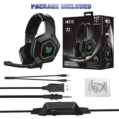 ONIKUMA K10 Wired Headphones Gaming Headset Black