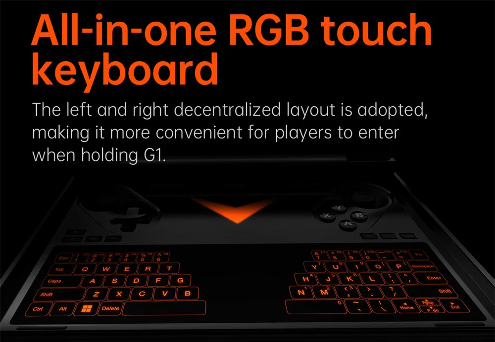 One Netbook OneXPlayer G1 Handheld Gaming PC, AMD Ryzen AI 9 HX 370 12 Cores Max 5.1GHz, 8.8'' 2560*1600 144Hz Screen, 64GB LPDDR5X 7500MHz RAM 2TB SSD, WiFi 6E, 2*USB-C, 1*USB3.2, 1*TF Card, 1* Oculink, 1*3.5mm Audio, Fingerprint Unlock - EU Plug