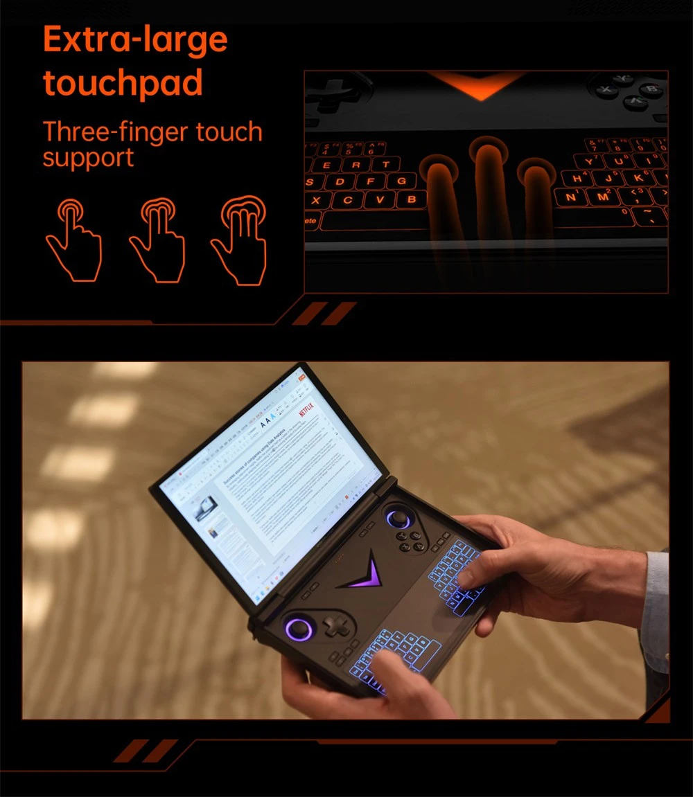 One Netbook OneXPlayer G1 Handheld Gaming PC, AMD Ryzen AI 9 HX 370 12 Cores Max 5.1GHz, 8.8'' 2560*1600 144Hz Screen, 64GB LPDDR5X 7500MHz RAM 2TB SSD, WiFi 6E, 2*USB-C, 1*USB3.2, 1*TF Card, 1* Oculink, 1*3.5mm Audio, Fingerprint Unlock - EU Plug