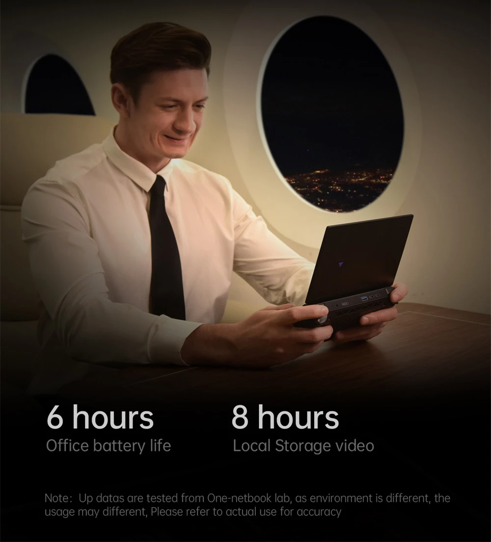 One Netbook OneXPlayer G1 Handheld Gaming PC, AMD Ryzen AI 9 HX 370 12 Cores Max 5.1GHz, 8.8'' 2560*1600 144Hz Screen, 64GB LPDDR5X 7500MHz RAM 2TB SSD, WiFi 6E, 2*USB-C, 1*USB3.2, 1*TF Card, 1* Oculink, 1*3.5mm Audio, Fingerprint Unlock - EU Plug