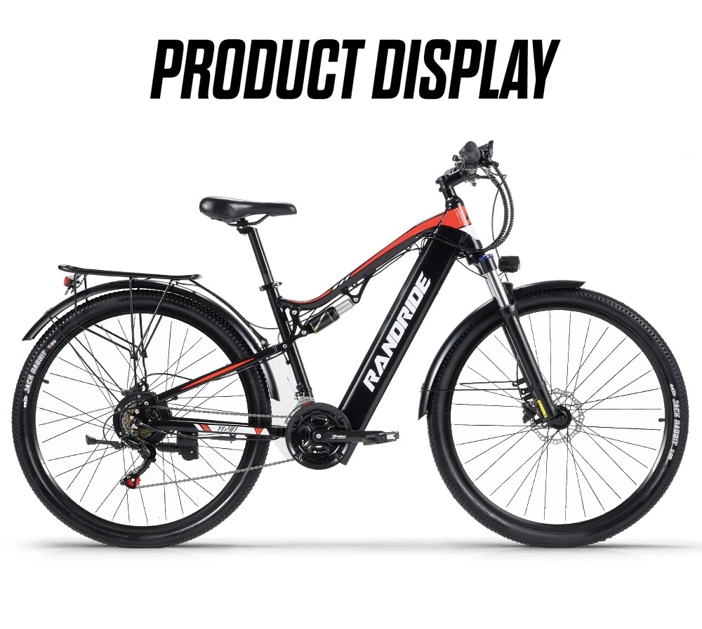 RANDRIDE YG90B-29 Electric Bike, 1000W Motor, 48V 17Ah Battery, 29*2.1 inch Tires, 45km/h Max Speed, 40-50km Range, Hydraulic Disc Brake, Rear Shock Absorber, Shimano 21-speed