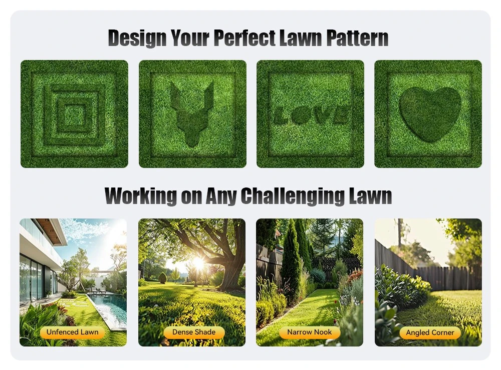 Goat Bot Unicut H1 Robotic Lawn Mower Wire Free up to 1500m² Large Area, No Boundary wire, RTK+VSLAM for Precise Mapping, AI Obstacle Avoidance, AI Automatic Mapping, APP Control, Multi-Zone Management, IPX6 Waterproof - Yellow