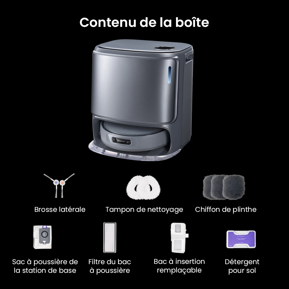Aspirateur robot et balai Narwal Freo Z Ultra avec station de base, puissance de 12 000 Pa, autovidange, double caméra, zéro enchevêtrement, 120 jours sans entretien, levage automatique de la vadrouille jusqu'à 12 mm, évitement d'obstacles à trois lasers, lavage et séchage à l'eau chaude adaptatifs par IA - Blanc