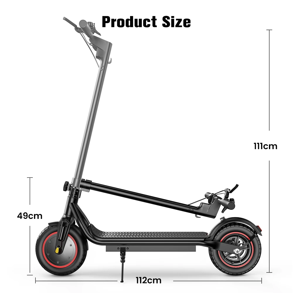 iScooter W6, faltbarer Elektroroller, 500-W-Motor, 36-V-7,8-Ah-Akku, 10-Zoll-Reifen, 35 km/h Höchstgeschwindigkeit, 30 km Reichweite, Scheibenbremse hinten, LCD-Display