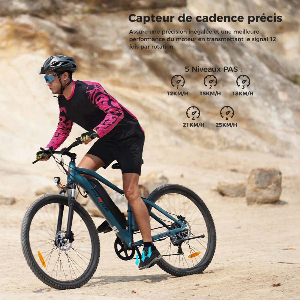 Foride Xtremer 3 Vélo électrique, moteur 250 W, batterie 48 V 12 Ah, pneus 29 x 2,4 pouces, vitesse maximale 25 km/h, autonomie maximale 120 km, freins à disque hydrauliques, suspension avec blocage, transmission Shimano 7 vitesses