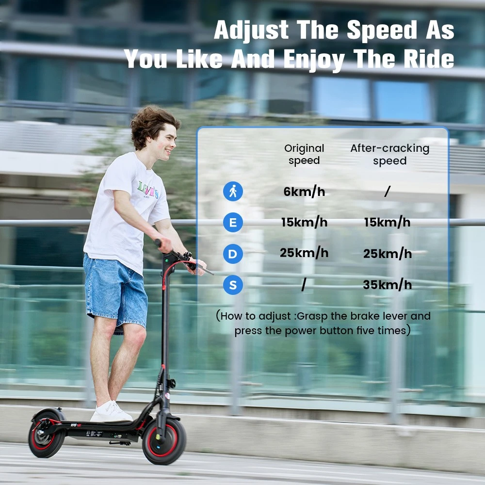 iScooter W6, faltbarer Elektroroller, 500-W-Motor, 36-V-7,8-Ah-Akku, 10-Zoll-Reifen, 35 km/h Höchstgeschwindigkeit, 30 km Reichweite, Scheibenbremse hinten, LCD-Display