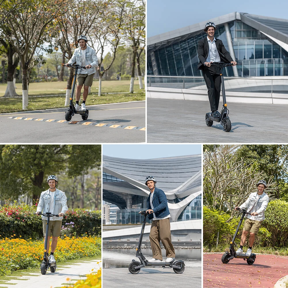 Ausom L2 Scuter electric, 2 * 800W motor, 48V 15.5Ah Baterie, 10 inch Nevehicule, 55km/h Max Speed, 70km Range, Frâne frontale și cu discuri spate, Suspensie pentru brațe, Afișaj LCD