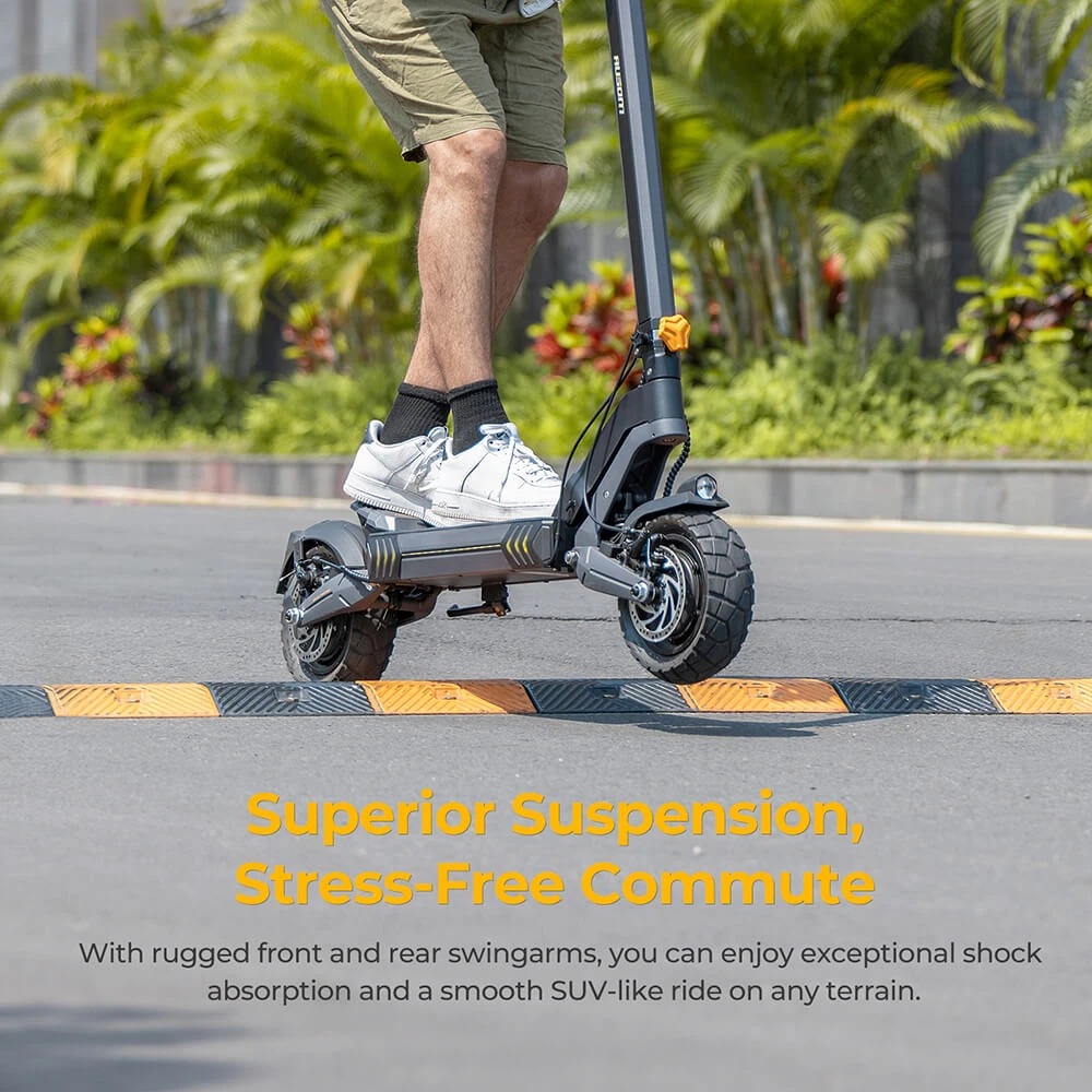 Ausom L2 Scuter electric, 2 * 800W motor, 48V 15.5Ah Baterie, 10 inch Nevehicule, 55km/h Max Speed, 70km Range, Frâne frontale și cu discuri spate, Suspensie pentru brațe, Afișaj LCD