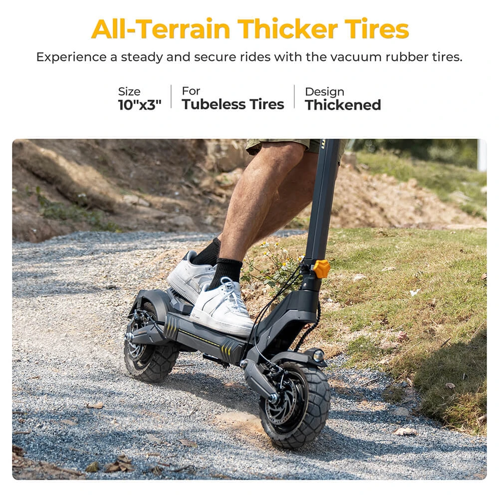 Ausom L2 Scuter electric, 2 * 800W motor, 48V 15.5Ah Baterie, 10 inch Nevehicule, 55km/h Max Speed, 70km Range, Frâne frontale și cu discuri spate, Suspensie pentru brațe, Afișaj LCD