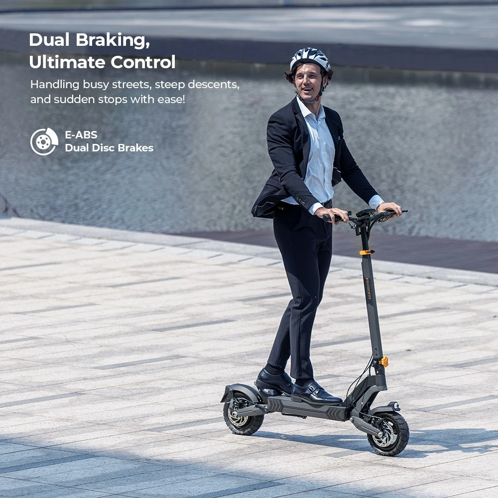 Ausom L2 Scuter electric, 800W Motor, 48V 15,6Ah Baterie, 10 inch Tiruri, 45km/h Max Speed, 70km, Frâne cu disc frontal și spate, Suspensie pentru braț, Display LCD