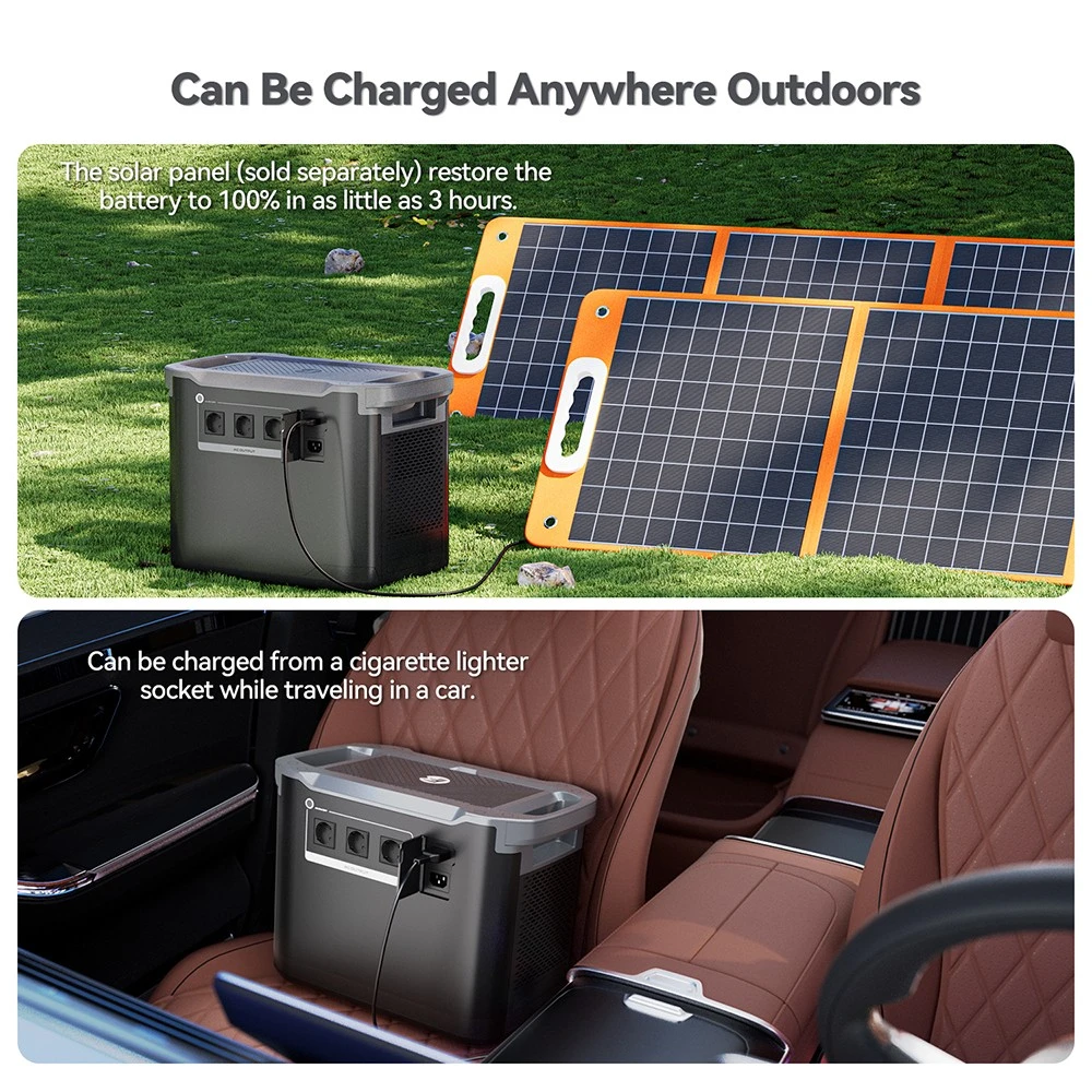 Centrale électrique portable Flashfish S25, générateur d'extérieur 2 000 W 1 997 Wh, éclairage LED, batterie LiFePO4 3 000 mAh, charge rapide CA 1 600 W, onduleur