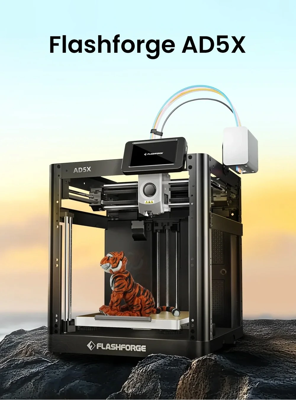 Flashforge AD5X 3D Printer, Smart 4-Color Printing, 600mm/s Max, 220*220*220mm - EU Plug