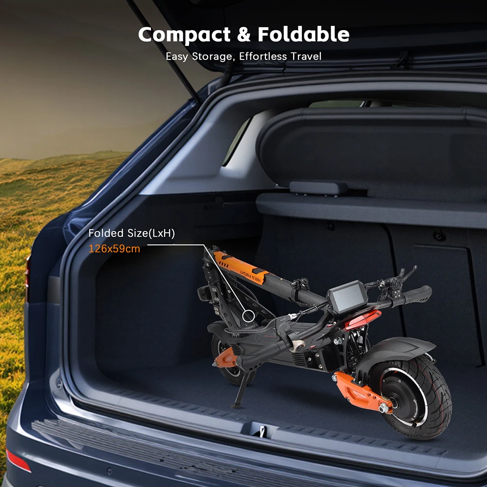 Trottinette électrique Halo Knight T102, moteur 1200 W, batterie 52 V 21 Ah, pneus 10 pouces, vitesse maximale 50 km/h, autonomie 45 km, doubles freins à disque, doubles suspensions