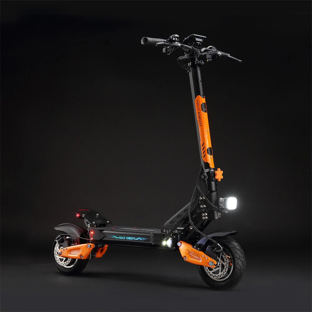 Trottinette électrique Halo Knight T102, moteur 1200 W, batterie 52 V 21 Ah, pneus 10 pouces, vitesse maximale 50 km/h, autonomie 45 km, doubles freins à disque, doubles suspensions
