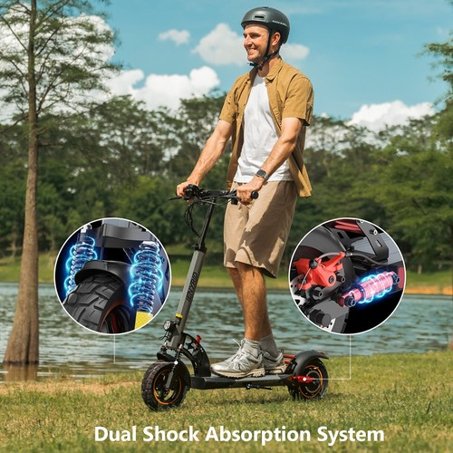 IENYRID A1 Electric Scooter, 250W Motor, 48V 12.5Ah Battery, 10 inch Tires, 25km/h Max Speed, 30km Range, Front & Rear Mechanical Disc Brakes, Spring Shock Absorber