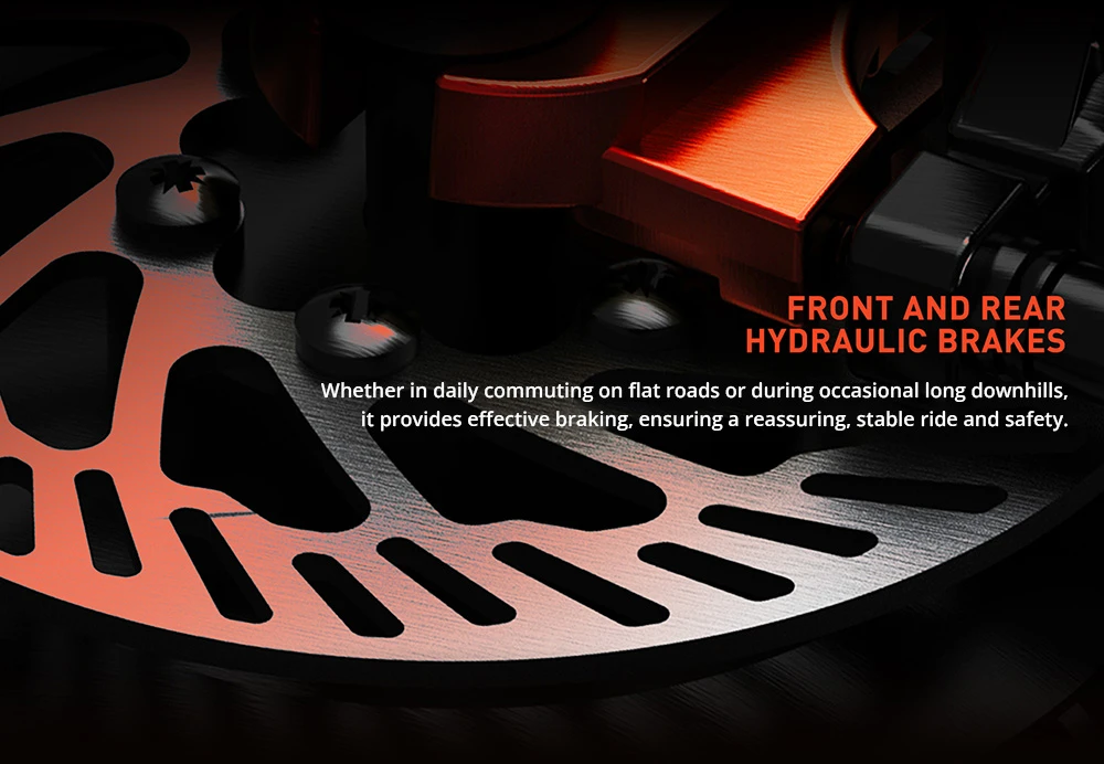 Trottinette électrique Joyor T10, moteur 2 x 1 000 W, batterie 60 V 18 Ah, pneus 10 pouces, vitesse maximale 60 km/h, autonomie 75 km, freins à disque hydrauliques avant et arrière, amortisseurs à ressort hydrauliques avant et arrière