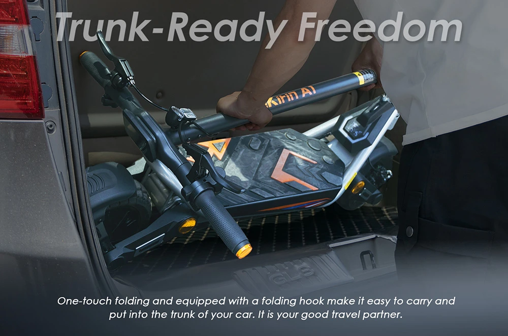 Kukirin A1 Folding Electric Scooter, 800W Motor, 48V 13Ah Battery, 10 inch Vacuum Tire, 45km/h Max Speed, 45km Range, Front & Rear Disc Brake, Front & Rear Shock Absorption