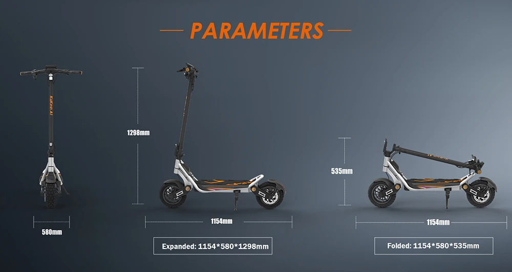 Kukirin A1 Folding Electric Scooter, 800W Motor, 48V 13Ah Battery, 10 inch Vacuum Tire, 45km/h Max Speed, 45km Range, Front & Rear Disc Brake, Front & Rear Shock Absorption