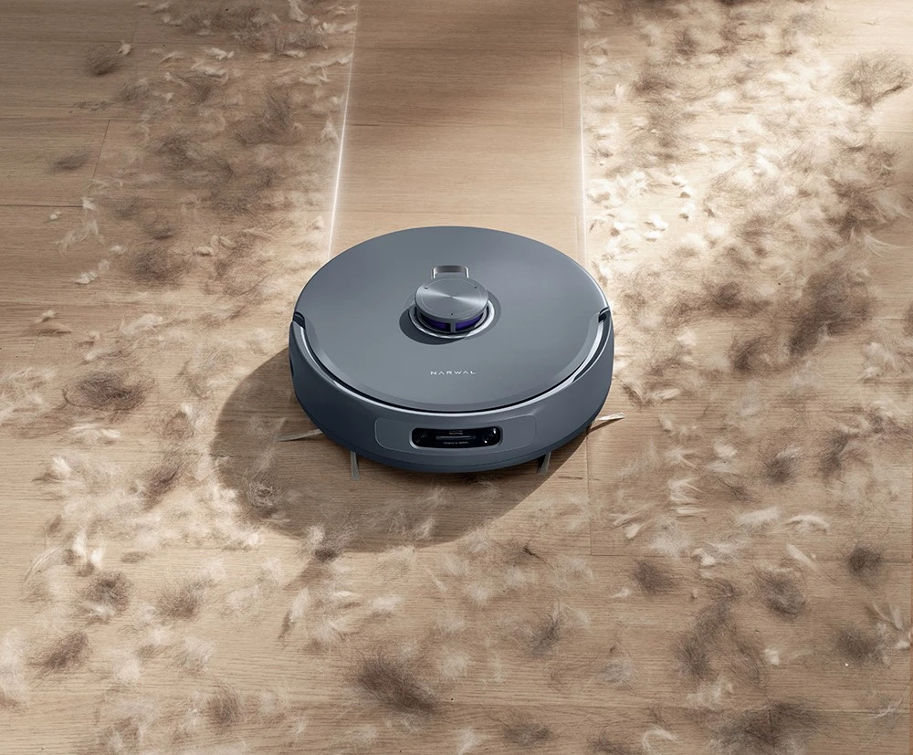 Aspirateur robot Narwal Freo Z10 Ultra avec station de base autovidante, aspiration 18,000 45 Pa, vision IA, technologie DirtSense, brosse anti-emmêlement, lavage à l'eau chaude 75-8 °C, navigation LDS, nettoyage XNUMXN, gris