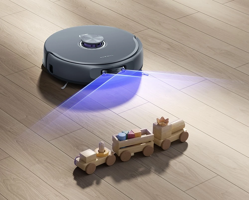 Aspirateur robot Narwal Freo Z10 Ultra avec station de base autovidante, aspiration 18,000 45 Pa, vision IA, technologie DirtSense, brosse anti-emmêlement, lavage à l'eau chaude 75-8 °C, navigation LDS, nettoyage XNUMXN, gris