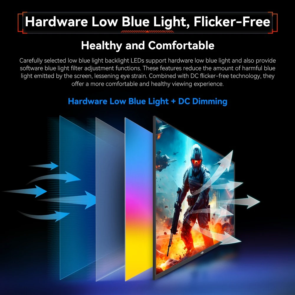 TITAN ARMY P2510S PLUS Gaming Monitor, 24.5 inch 2560*1440 FAST IPS Screen, 240Hz Refresh Rate, HDR500, 123% sRGB, Adaptive-Sync, Game+ Assist, PIP/PBP Display, Dynamic OD, 12 Scenario Modes, Low Blue Light, 2*HDMI2.0, 2*DP1.4, 1*Audio out