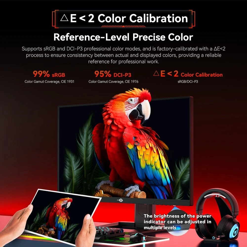 TITAN ARMY P2510S PLUS Gaming Monitor, 24.5 inch 2560*1440 FAST IPS Screen, 240Hz Refresh Rate, HDR500, 123% sRGB, Adaptive-Sync, Game+ Assist, PIP/PBP Display, Dynamic OD, 12 Scenario Modes, Low Blue Light, 2*HDMI2.0, 2*DP1.4, 1*Audio out