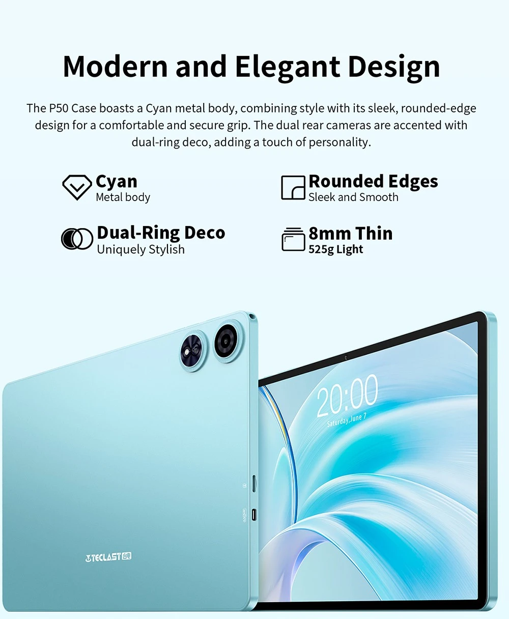 Teclast P50 tablet és tartozékai