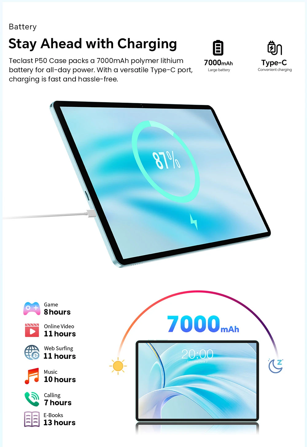 Teclast P50 tablet kézben tartva