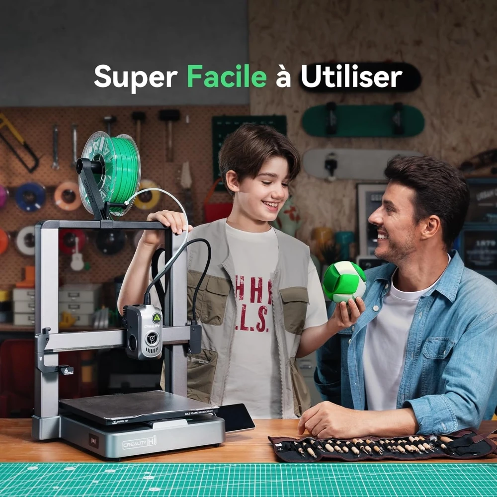 Creality Hi Combo Imprimante 3D, système multi-matériaux CFS, 500 mm/s, caméra de surveillance, jusqu'à 16 couleurs
