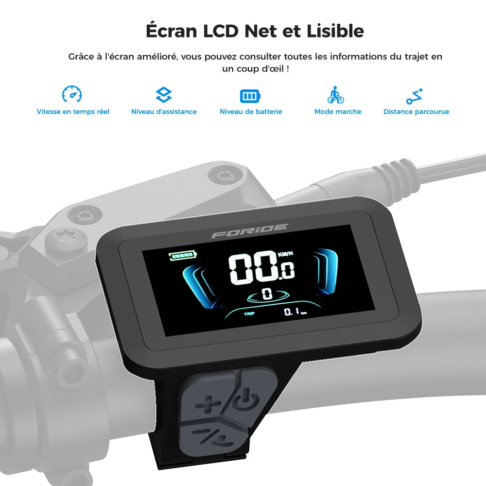 Foride Xtremer 3 Vélo électrique, moteur 250 W, batterie 48 V 12 Ah, pneus 29 x 2,4 pouces, vitesse maximale 25 km/h, autonomie maximale 120 km, freins à disque hydrauliques, suspension avec blocage, transmission Shimano 7 vitesses