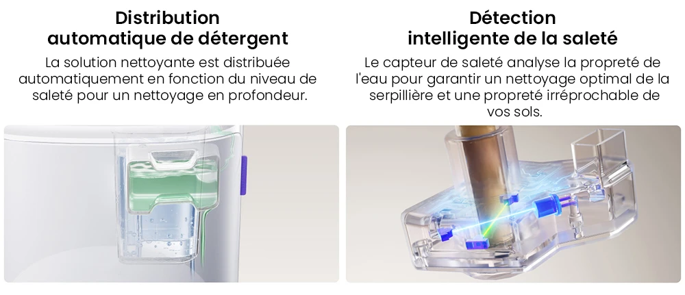 Aspirateur robot laveur NARWAL Freo Z10, anti-emmêlement, aspiration 15 000 Pa, s'adapte aux zones difficiles d'accès, autovidage, lavage et séchage à la serpillière, évite les obstacles, pour poils d'animaux et sols durs, blanc