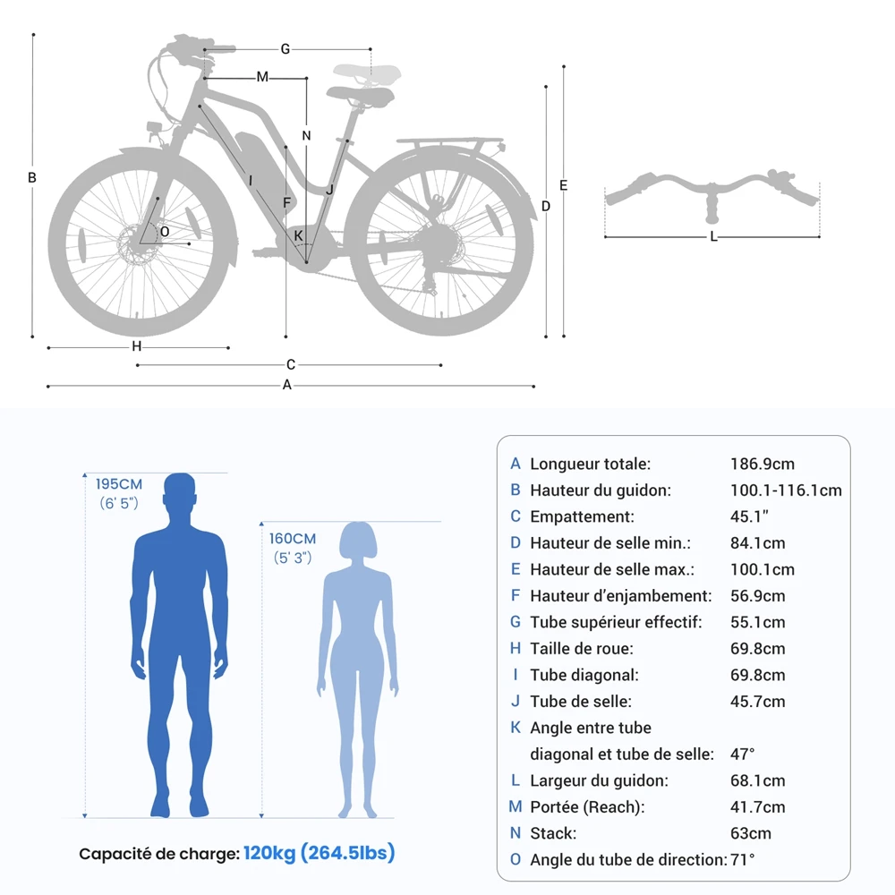 Touroll MA2 Vélo électrique, moteur central 250 W, batterie 36 V 13 Ah, pneus 27,5 pouces, vitesse maximale 25 km/h, autonomie maximale 100 km, frein à disque hydraulique, fourche à suspension avec blocage, transmission Shimano 7 vitesses - Marron