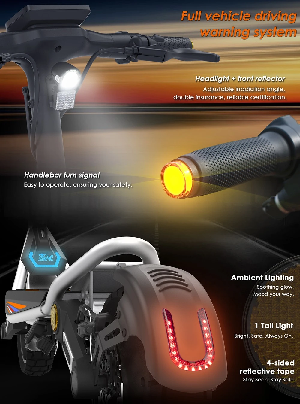 Trottinette électrique pliable Kukirin A1, moteur 800 W, batterie 48 V 13 Ah, pneus 10 pouces à chambre à air, vitesse maximale 45 km/h, autonomie 45 km, freins à disque avant et arrière, suspensions avant et arrière