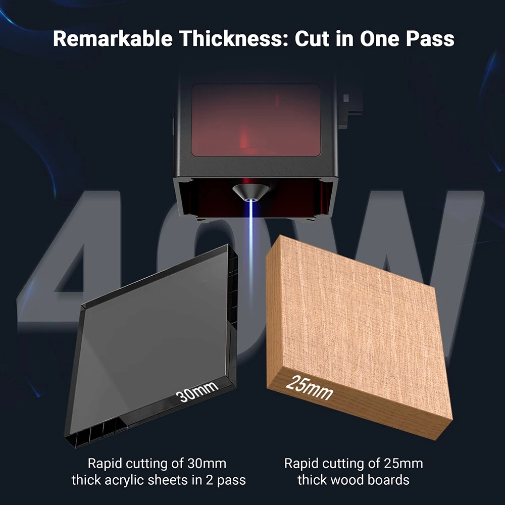 Laser Mecpow X4 Pro 40 W FDA Classe 1 + Rouleau rotatif + Lit laser