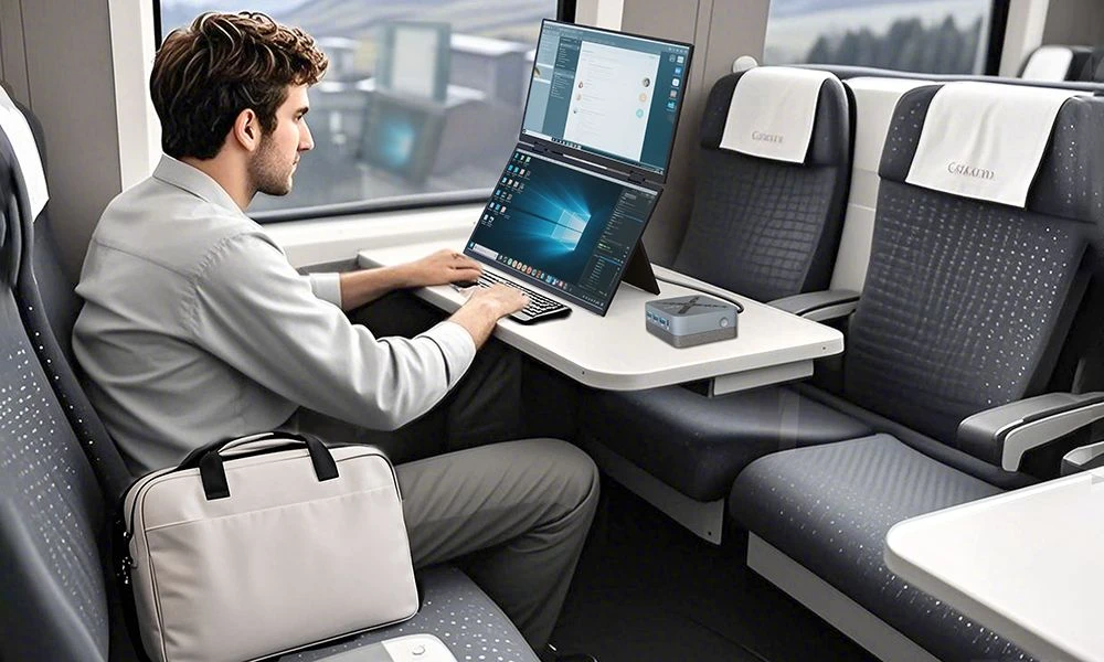 Oferty kuponów Geekbuying 2025.11.01. - Ponad 25 produktów! 31 MINIX SF15 składany przenośny monitor, dwa wyświetlacze IPS o przekątnej 15,6 cala, rozdzielczości 1920*1080, HDR, kąt widzenia 178°, wbudowane głośniki