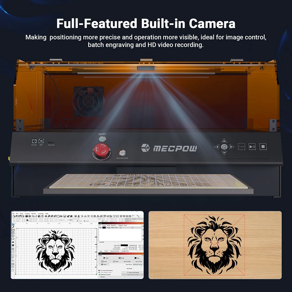 Laser Mecpow X4 Pro 40 W FDA Classe 1 + Table laser + Licence LightBurn 1 an