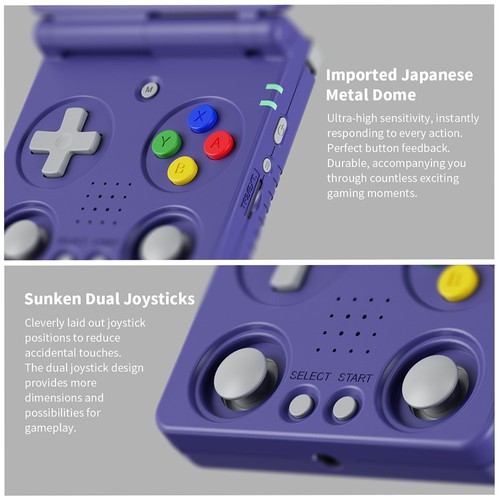 ANBERNIC RG34XXSP Flip Game Console 64GB Blue
