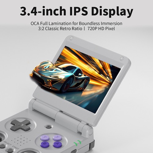ANBERNIC RG34XXSP Flip Game Console 64GB Grey