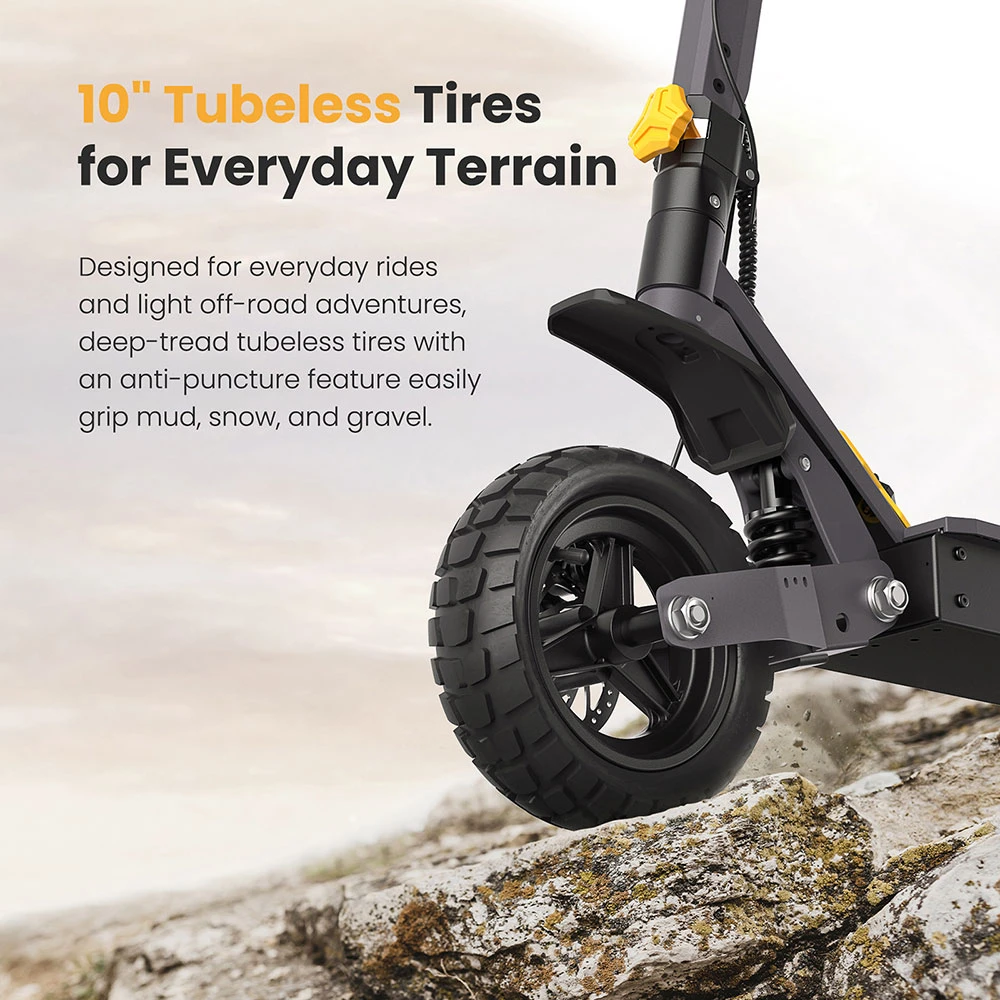 Ausom L1 Electric Scooter, 800W Motor, 48V 15.6Ah Battery, 10 inch Tires, 45km/h Max Speed, 70km Range, Front & Rear Disc Brakes, Dual Swingarm Suspension, NFC & Passcode Lock