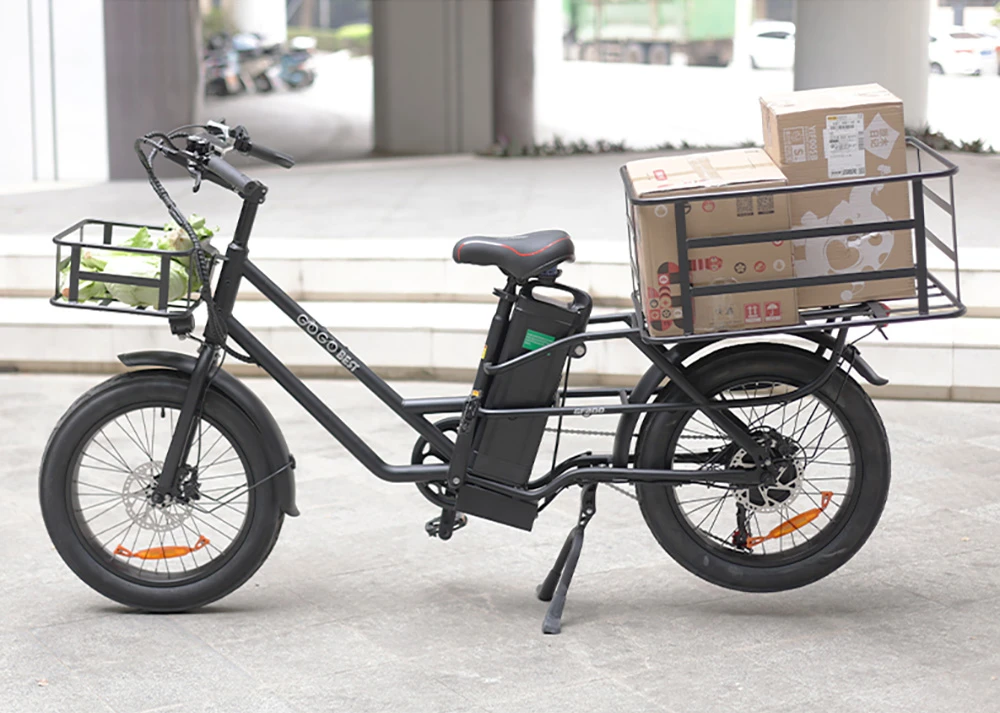 GOGOBEST GF200 Electric Bike, 500W Motor, 48V 15.6Ah Battery, 20 x 3.0 Inch Tires, Max Speed 45km/h, Max Range 80km, Mechanical Disc Brakes, Shimano 7-Speed, LCD Display - Green