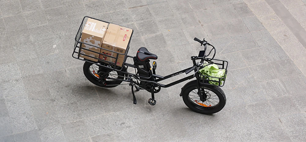 GOGOBEST GF200 Electric Bike, 500W Motor, 48V 15.6Ah Battery, 20 x 3.0 Inch Tires, Max Speed 45km/h, Max Range 80km, Mechanical Disc Brakes, Shimano 7-Speed, LCD Display - Green