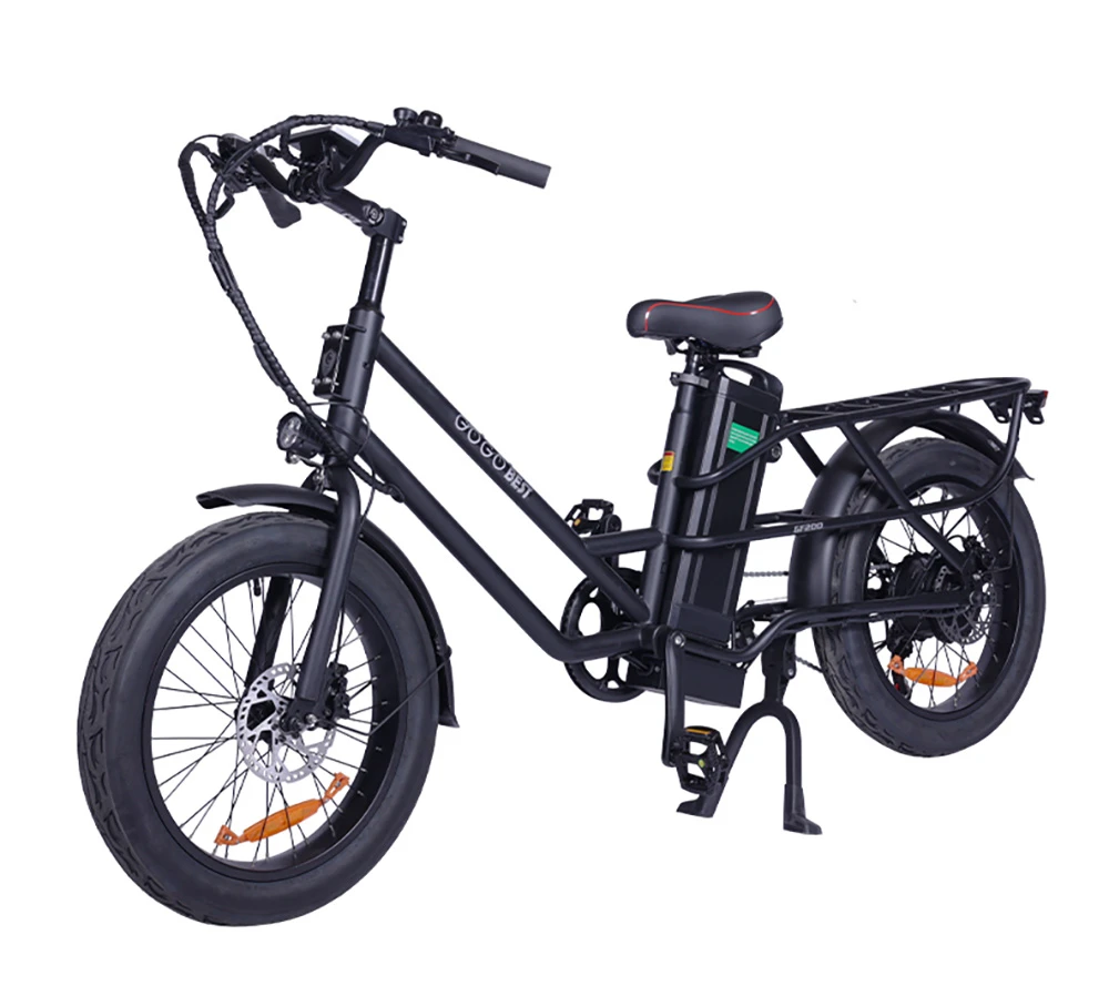 Bicicletta elettrica GOGOBEST GF200, motore da 500 W, batteria da 48 V 15.6 Ah, pneumatici da 20 x 3.0 pollici, velocità massima 45 km/h, autonomia massima 80 km, freni a disco meccanici, Shimano a 7 velocità, display LCD - Verde