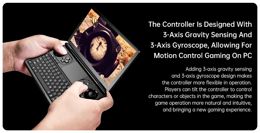 Console de jeu portable GPD WIN Mini (2025), écran 7'' 1920x1080, AMD Ryzen AI 9 HX 370 12 cœurs, fréquence max. 5,1 GHz, 120 Hz, 64 Go de RAM LPDDR5x, SSD 2 To, Wi-Fi 6E, Bluetooth 5.3, haut-parleurs hyper-linéaires, 1 port USB 4, 1 port USB 3.2 Type-C, 1 port USB Type-A, 1 port MicroSD - Noir, prise UE