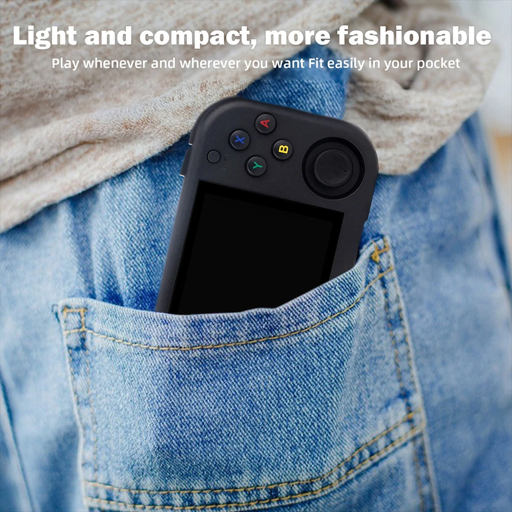 Magicx Mini Zero 28 V2 Retro Game Console, 2.8 inch 640-480 IPS Screen, 7 Hours Playtime, 64GB Storage - Black