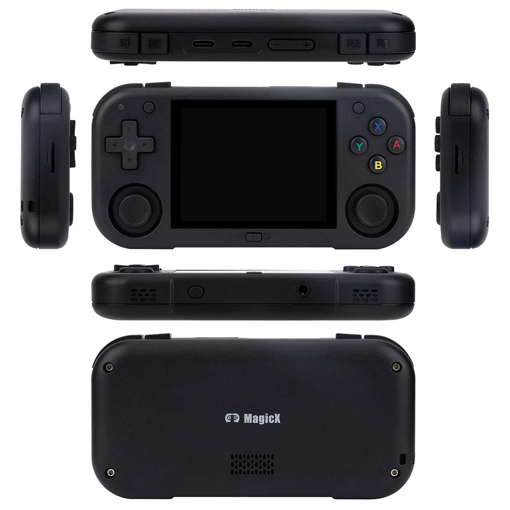 Magicx Mini Zero 28 V2 Retro Game Console, 2.8 inch 640-480 IPS Screen, 7 Hours Playtime, 64GB Storage - Black