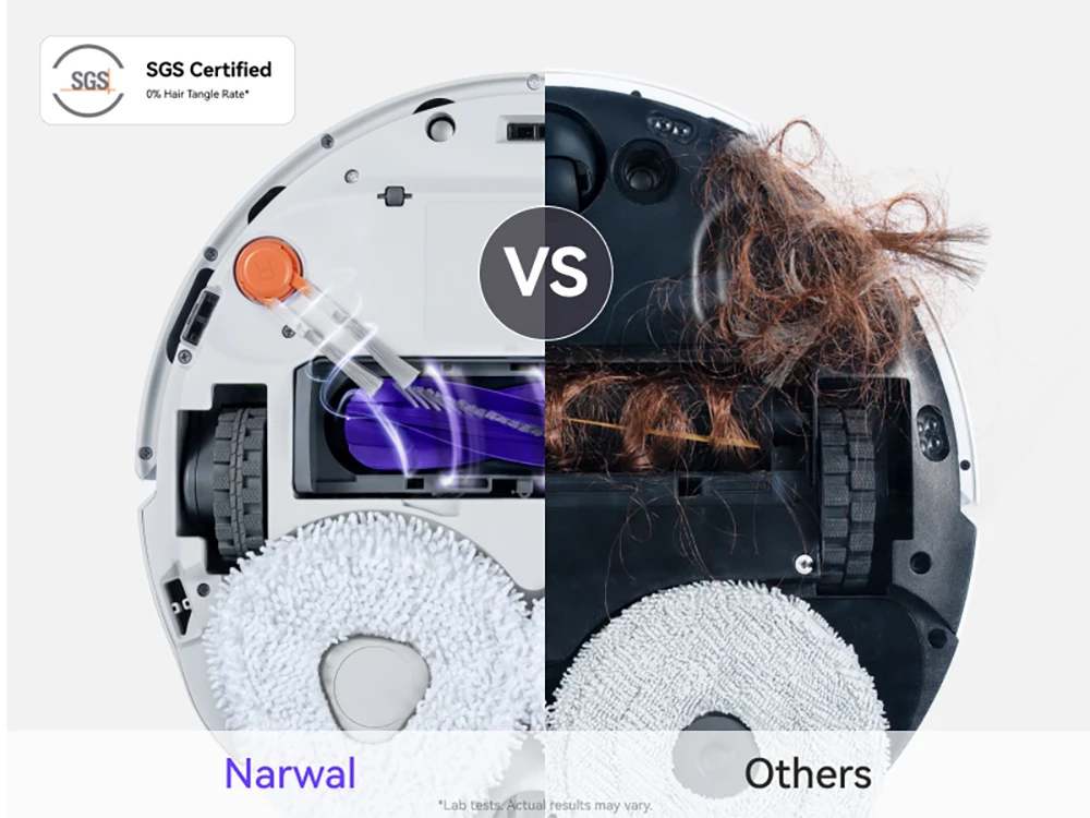 NARWAL Freo Z10 Robot Vacuum and Mop, Tangle Free, 15,000Pa Suction, Adapts to Hard-to-Reach Areas, Self-Emptying, Mop Washing & Drying, Obstacle Avoidance, for Pet Hair & Hard Floor, White