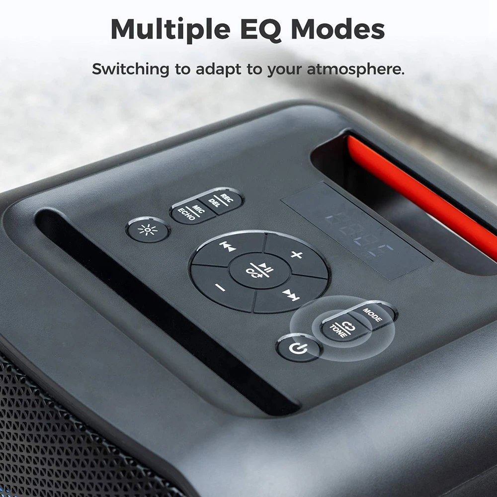 Sounarc L2 Demo - 80W снага и светла 5 Слика која истиче трајање батерије Sounarc L2 од 13 сати и батерију од 10000 mAh.