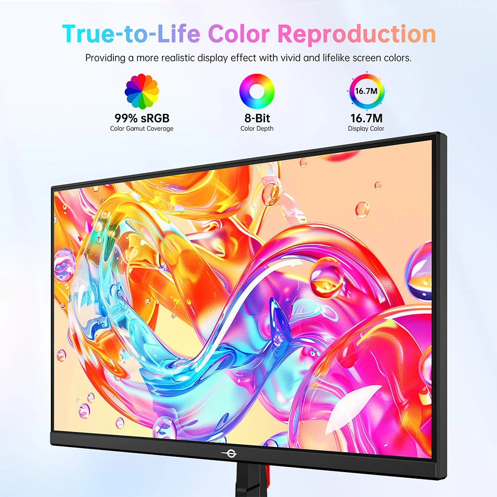 Màn hình văn phòng TITAN ARMY P2418C, 23.8 inch 1920*1080 16:9 CSOT IPS, Tốc độ làm mới 144Hz, Tỷ lệ tương phản 1500:1, Góc nhìn 178°, HDR400, 6 chế độ cảnh, Ánh sáng xanh thấp & Không nhấp nháy, Hỗ trợ gắn VESA