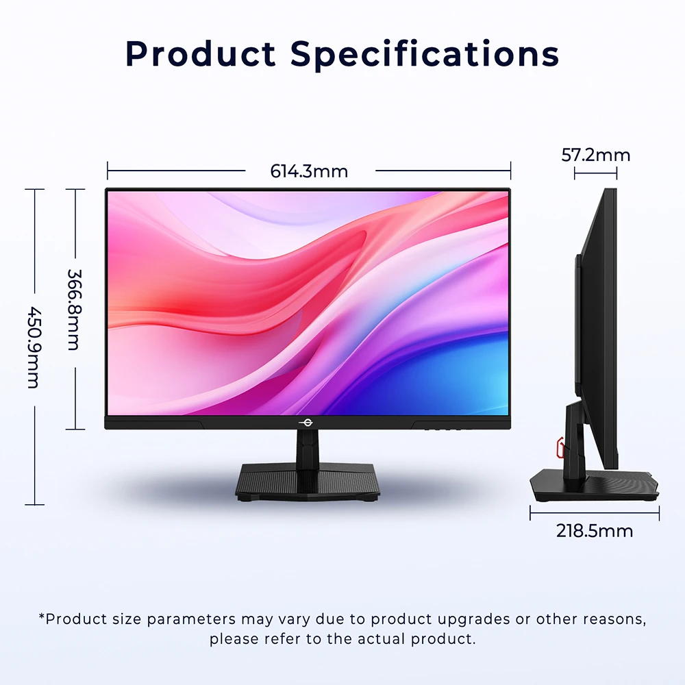Màn hình chơi game TITAN ARMY P2718C, Màn hình IPS 27 inch 16:9 1920*1080, Tốc độ làm mới 144Hz, HDR10, Đồng bộ thích ứng, Ánh sáng xanh thấp & Không nhấp nháy, 99% sRGB, 6 chế độ kịch bản, Chân đế có thể điều chỉnh, Hỗ trợ giá đỡ VESA, 1*HDMI 1.4, 1*DP 1.2